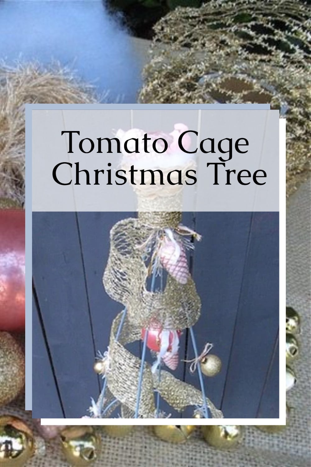 How to make a tomato cage Christmas Tree for a small space in your home, your porch, or entryway. Step by step directions to DIY it. #MyRepurposedLife #MySoulfulHome #repurposed #Christmas #decor #upcycled via @repurposedlife