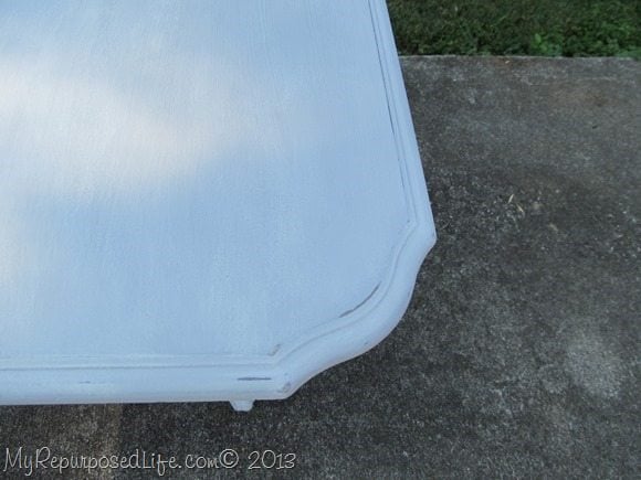 lightly distressed table