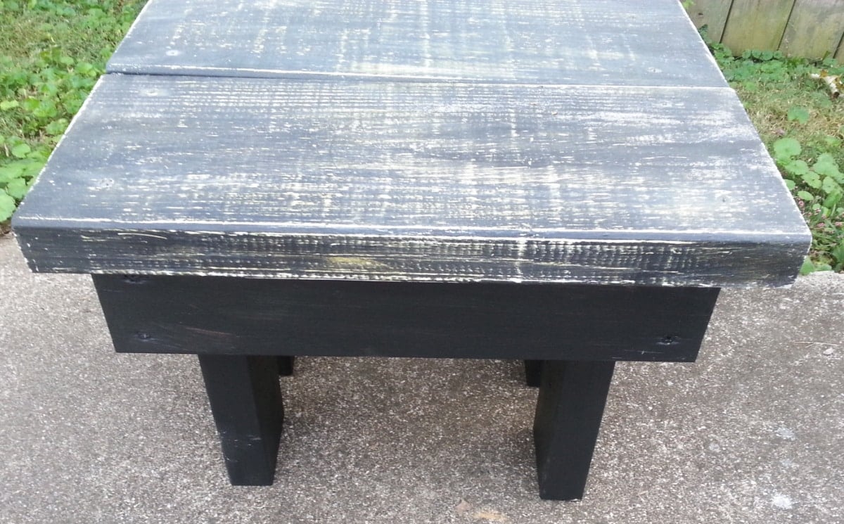 black grey stool-bench