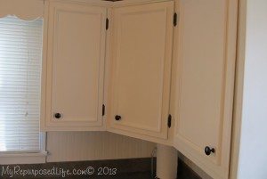 Kitchen Cabinets Updated with Paint & Trim