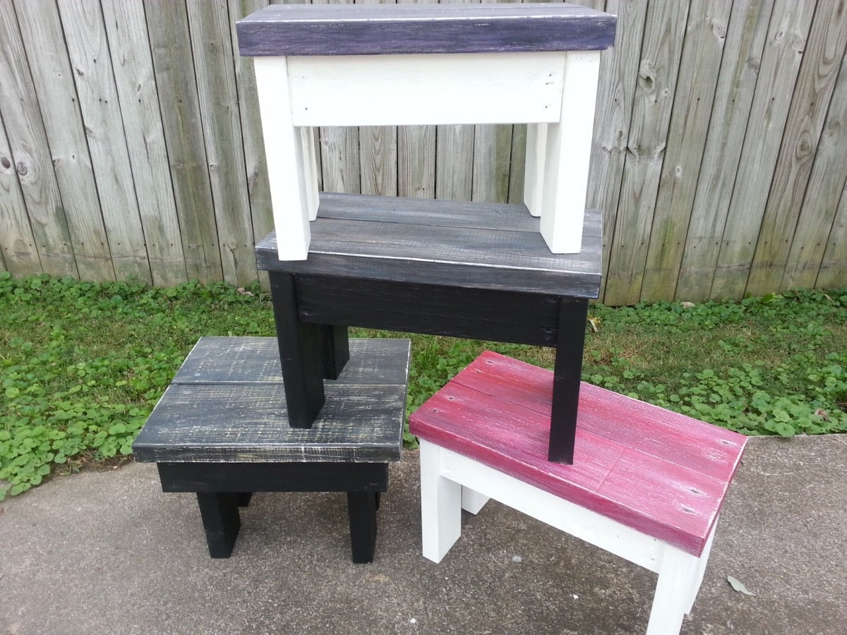 colorful 2x4 stools