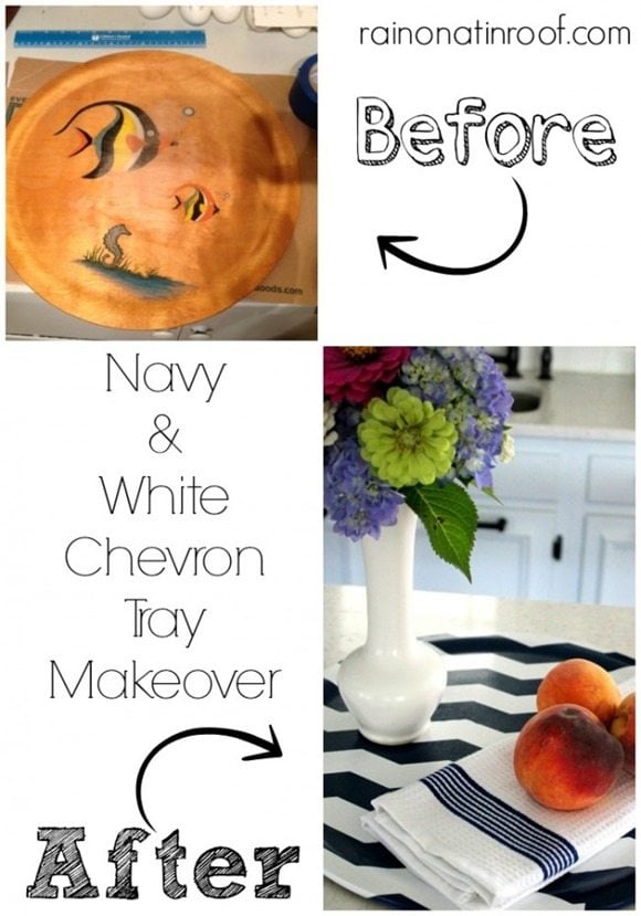 how to paint a chevron pattern on a tray
