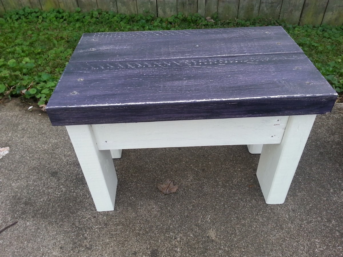 purple bench-stool