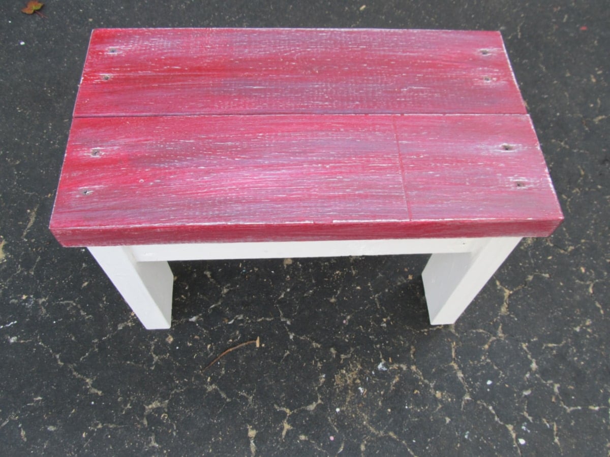 red stool-bench