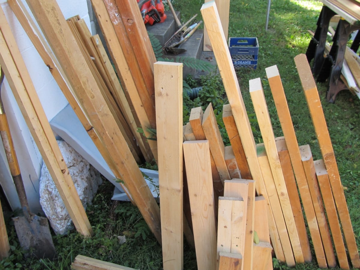 stash of scrap lumber pieces
