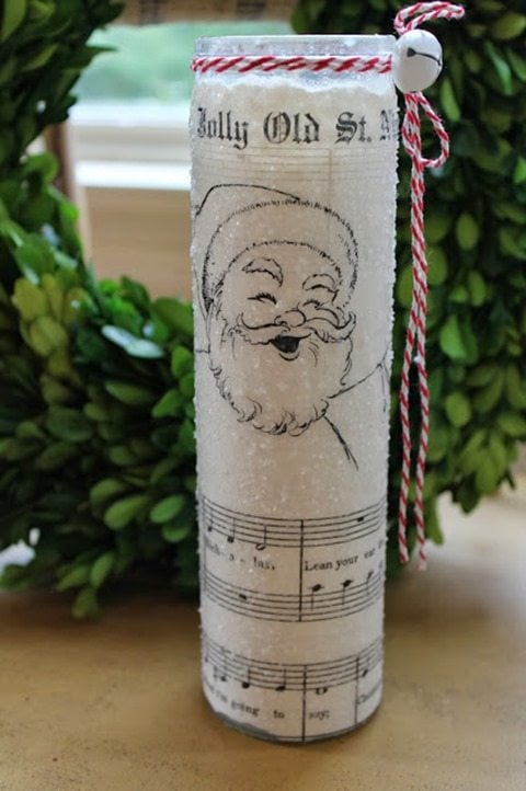 Christmas-dollar-tree-candles-sheet-music