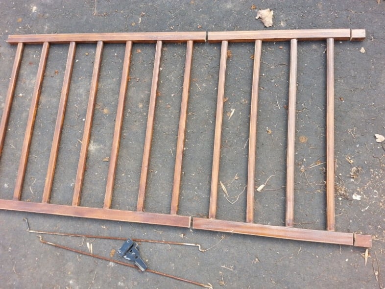 crib rail cut in sections