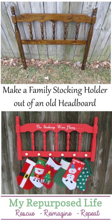 headboard stocking holder MyRepurposedLife