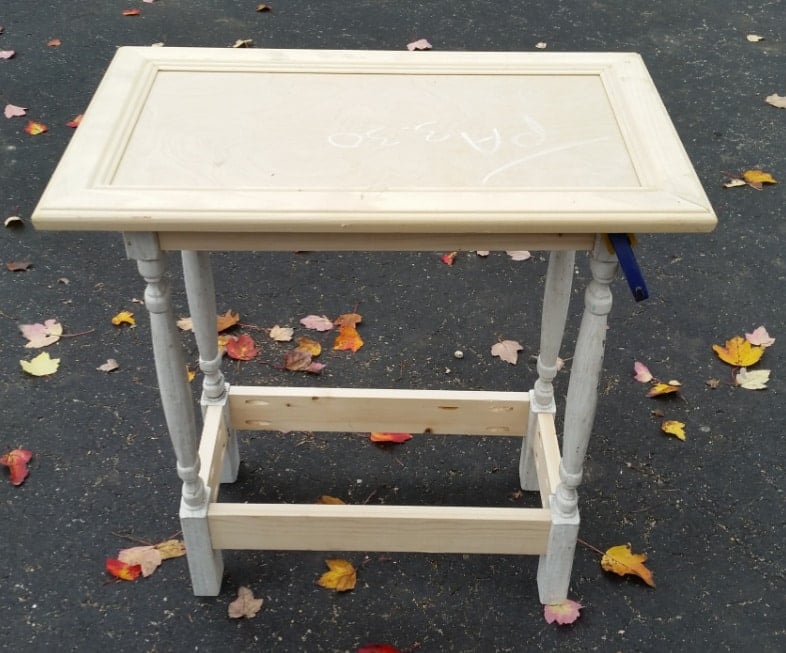 building a table out of a cabinet door