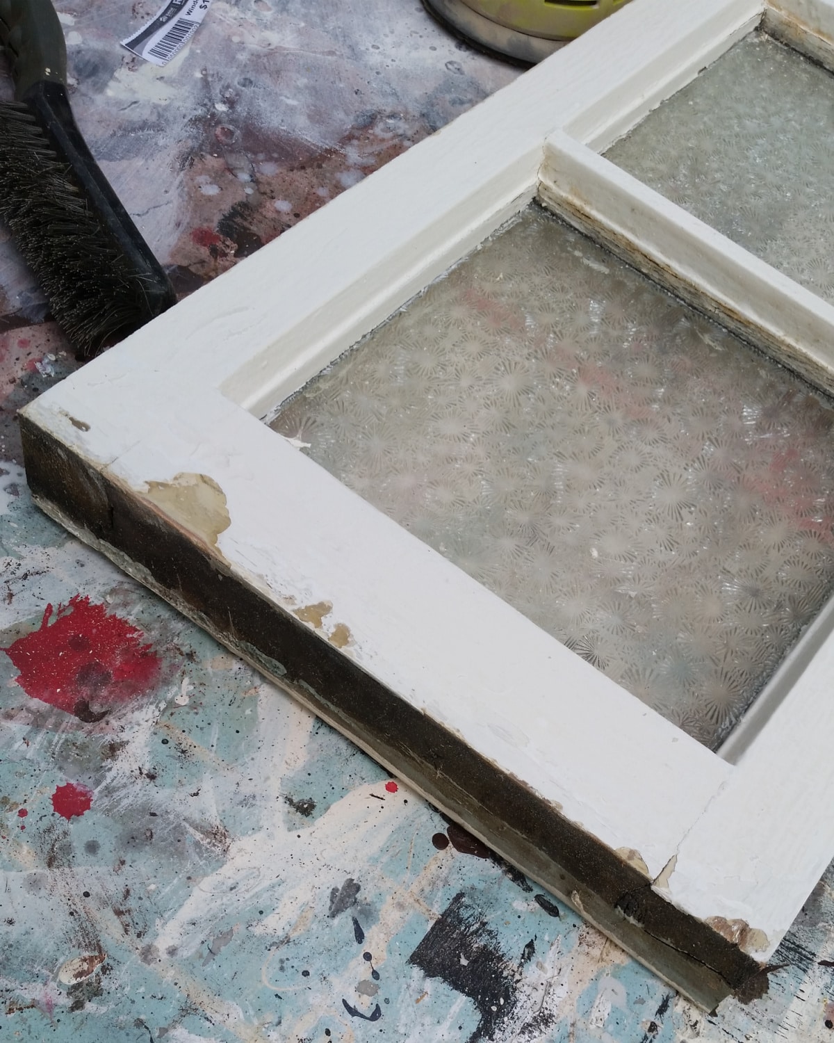 damaged area on window
