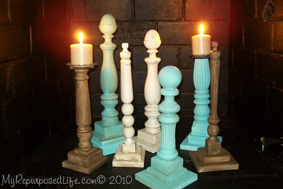 My Repurposed Life shows you how to make candlesticks and more from bed parts, and chair bits and pieces