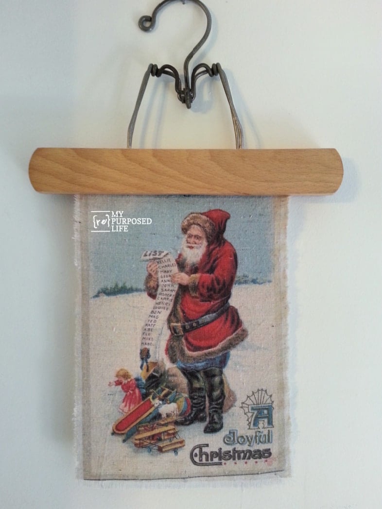 Santa-printed-on-fabric MyRepurposedLife