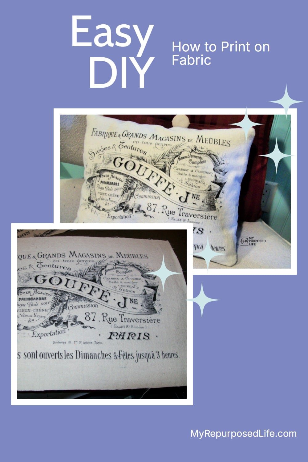 easy DIY how to print on fabric