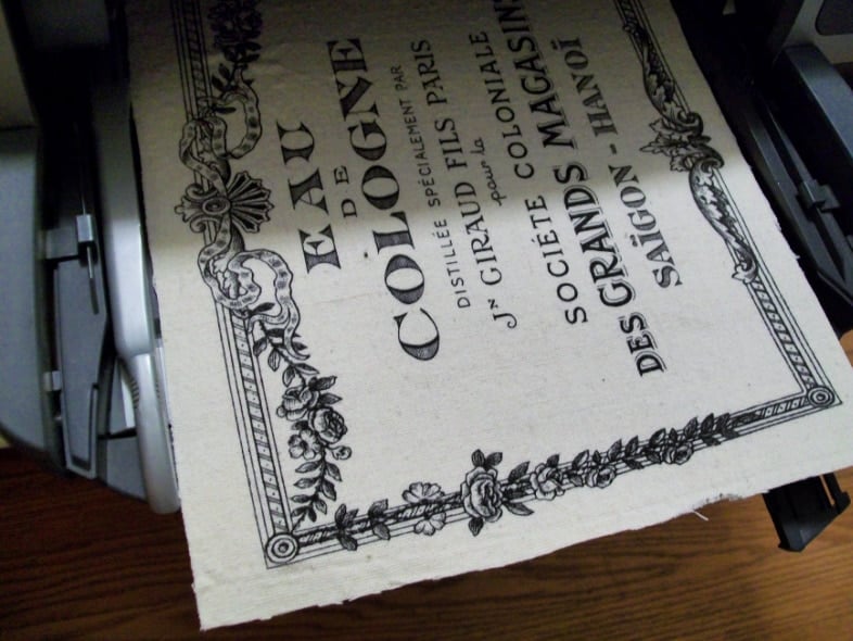 how to print french image on fabric