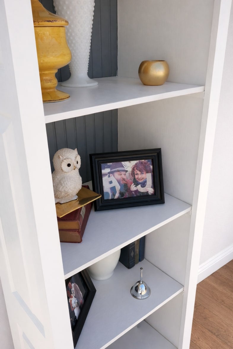 side view of door bookcase