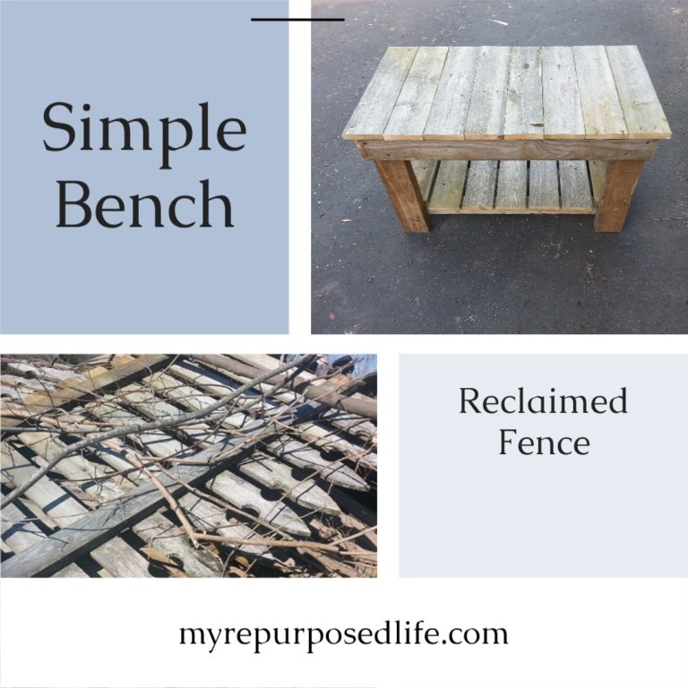 small outdoor garden bench from reclaimed fence
