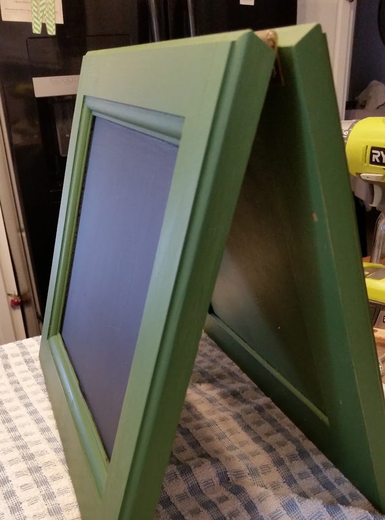 chalkboard easel side view