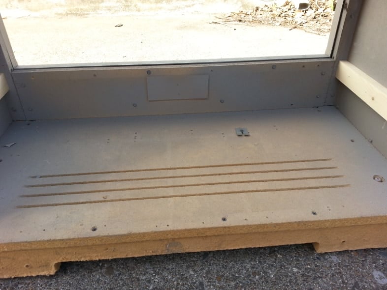 inside of old tv cabinet