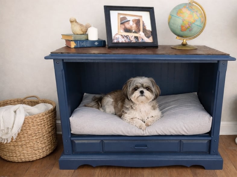 old tv stand new pet bed