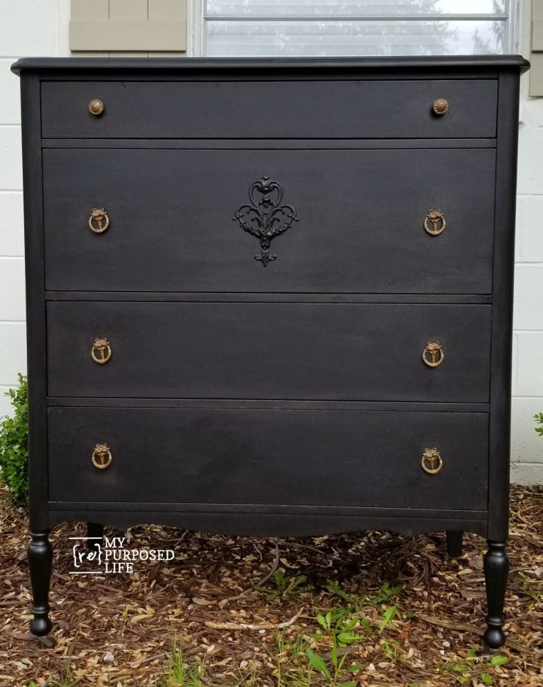 black chest of drawers makeover MyRepurposedLife