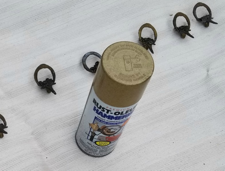 spray paint chest of drawers hardware