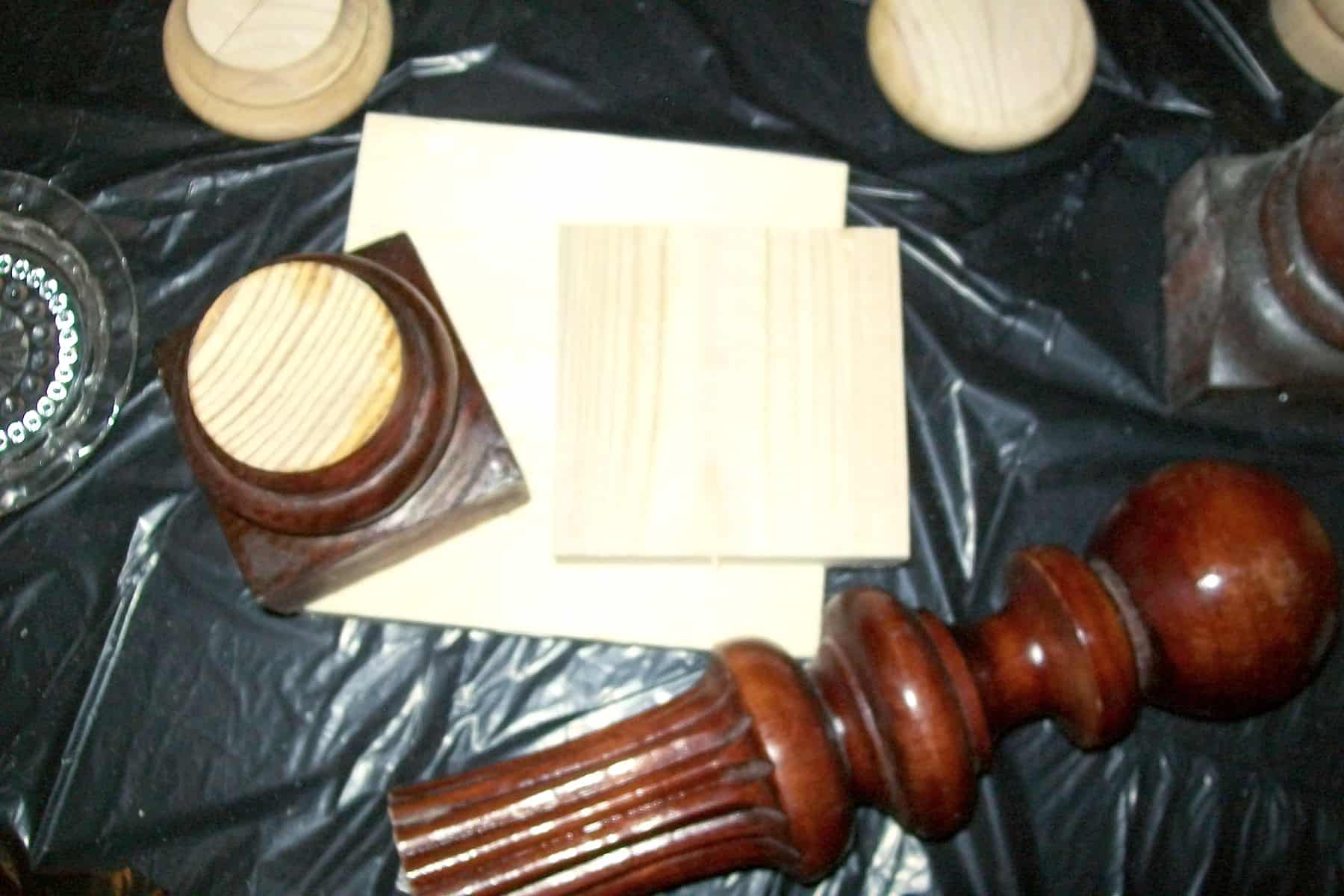 designing the bases for the DIY candlesticks and finials