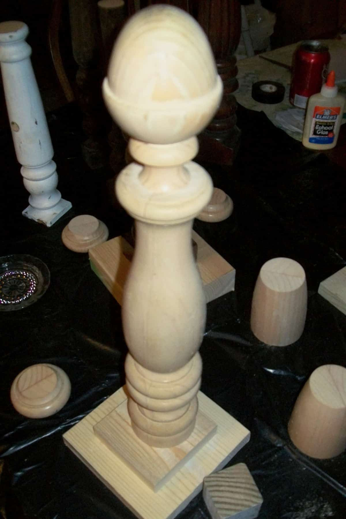 tall finial candlestick pieces