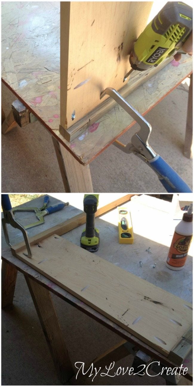 Using pocket holes to attach back piece to table legs
