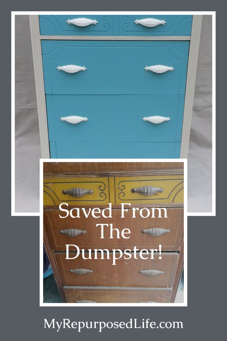 Transform an old waterfall dresser into a stunning showpiece! Click to see the full DIY makeover and get inspired for your next furniture project. 🖌️✨ via @repurposedlife