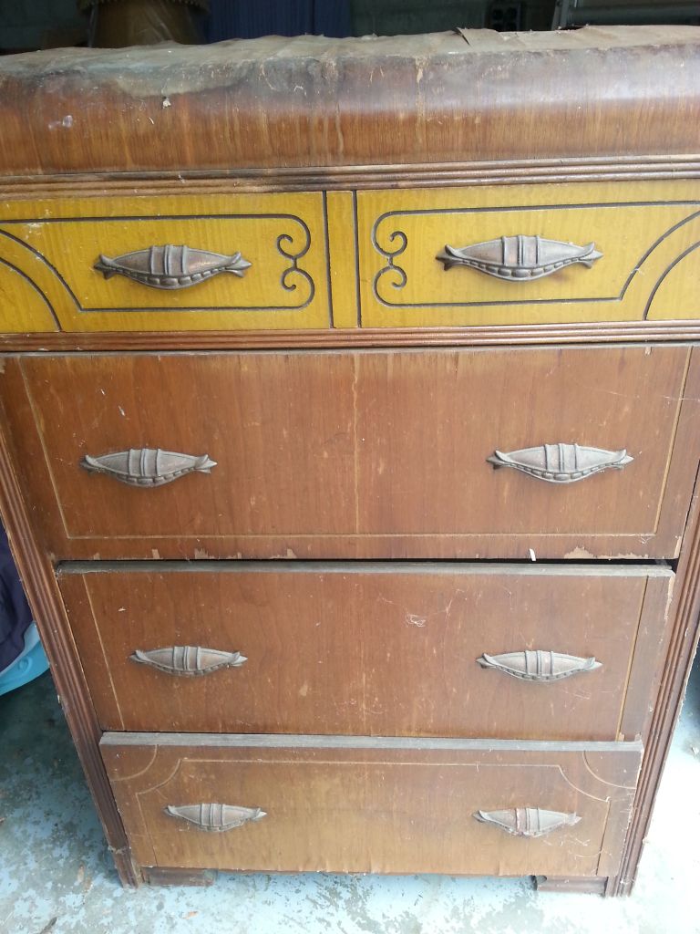 beat up waterfall chest of drawers