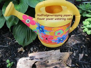 how to decoupage watering can
