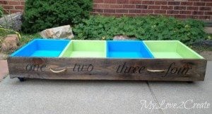 under the bed storage, made from old drawers