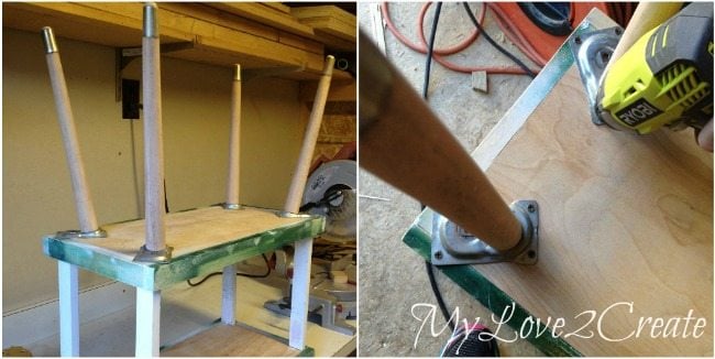 attaching legs to tray stand