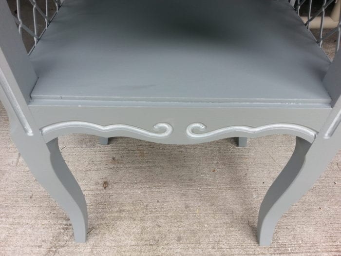 painted white detail on side table
