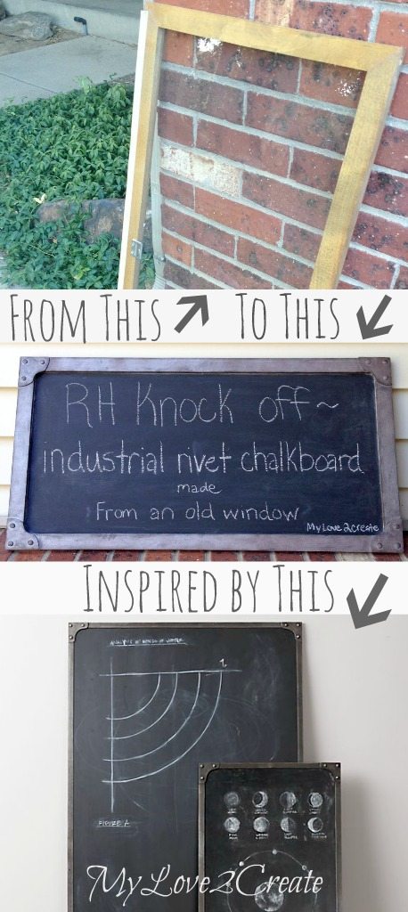 Industrial Rivet chalkboard Restoration Hardware Knock off