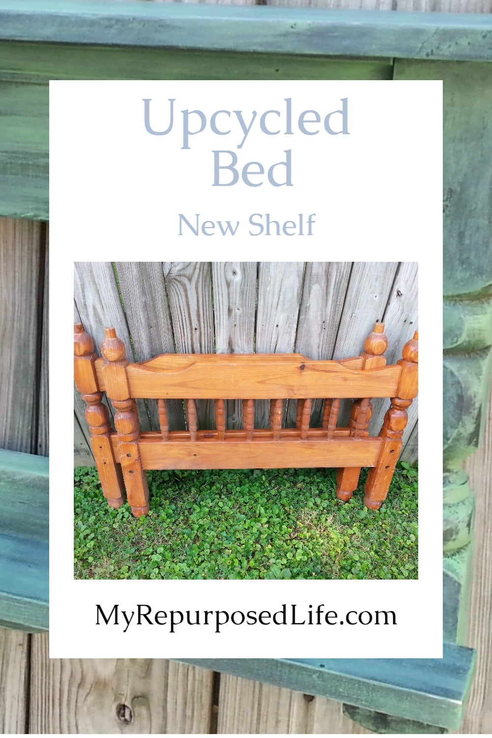 Repurposed Bunk Bed Wall Shelf via @repurposedlife