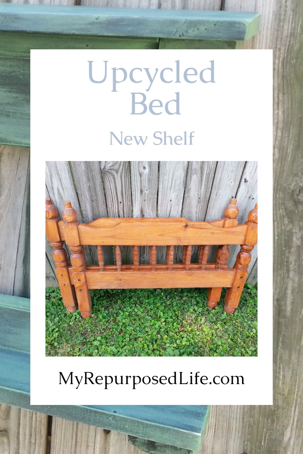 Repurposed Bunk Bed Wall Shelf via @repurposedlife