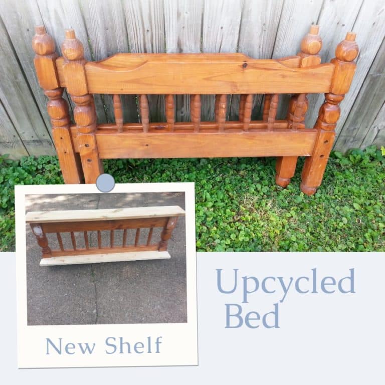 Repurposed Bunk Bed Wall Shelf