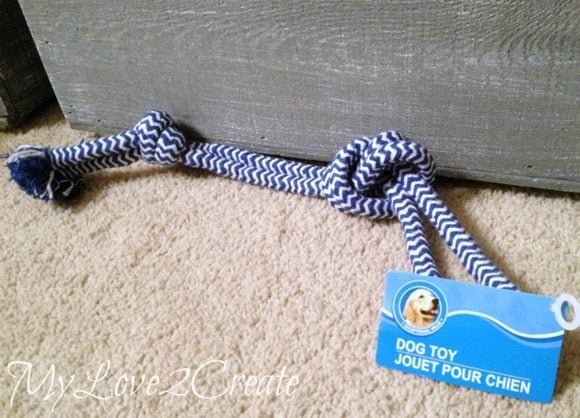 Dog toy to be used as a rope handle