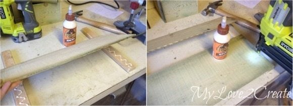 gluing and nailing boards to 1x2's
