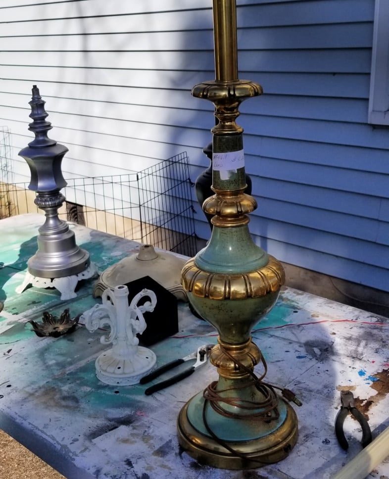 broken lamps into candlesticks