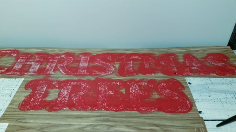 Christmas Trees for sale sign contact paper stencil