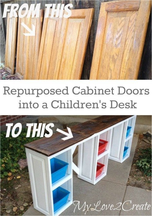 Repurposed Cabinet Doors into a Desk
