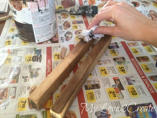 making cut ends look weathered with stain