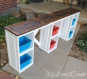 Repurposed Cabinet Doors into a Children's Desk