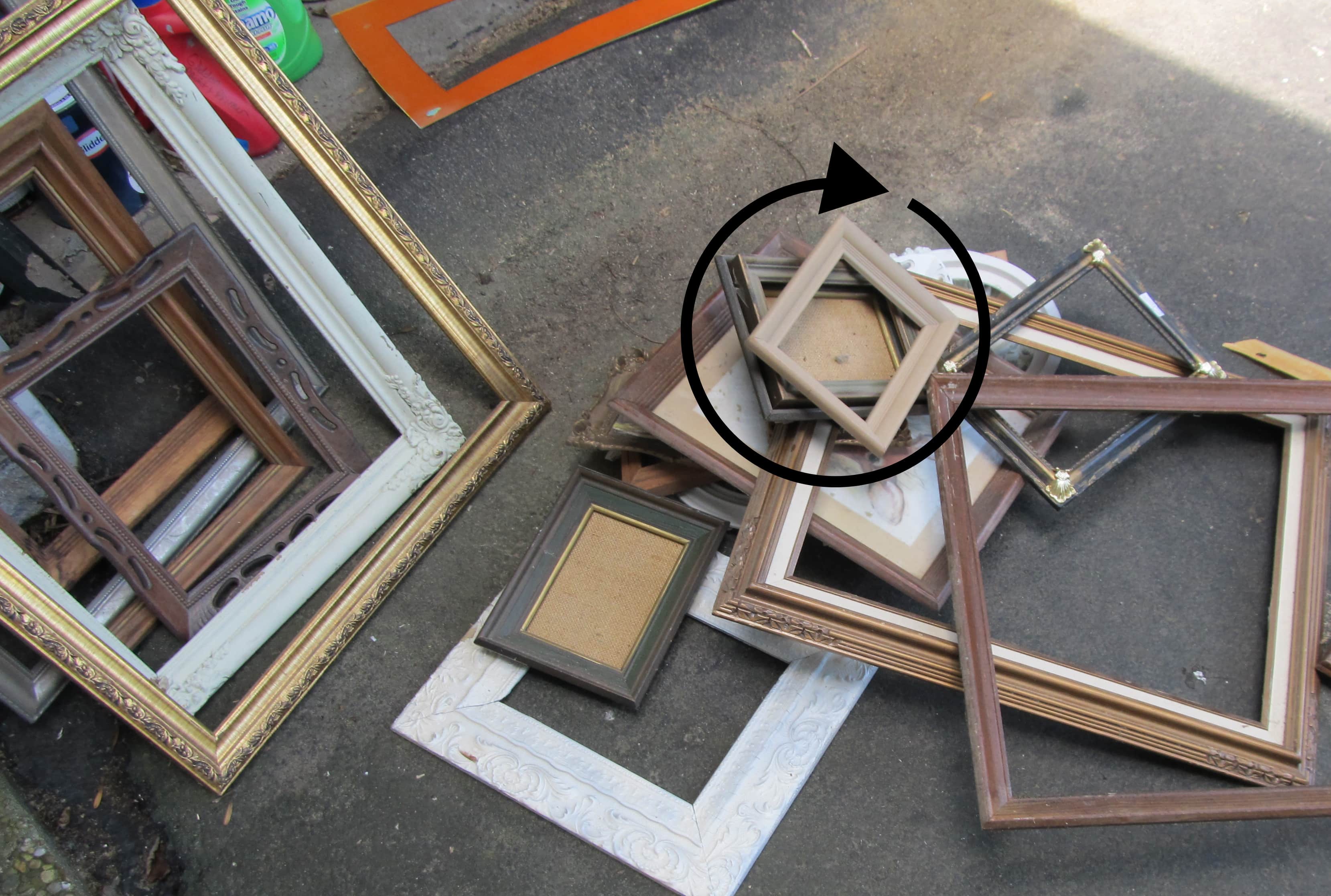 random picture frames scattered