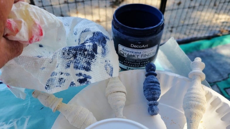 blue spindle ornament