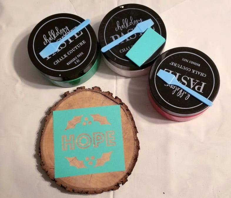 chalk couture wood slice ornament