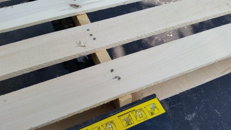 closeup of small pallet
