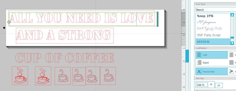 coffee cup rack stencil